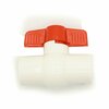 Thrifco Plumbing 1/2 Inch Threaded PVC Ball Valve, Red Handle, Economy 6415420
